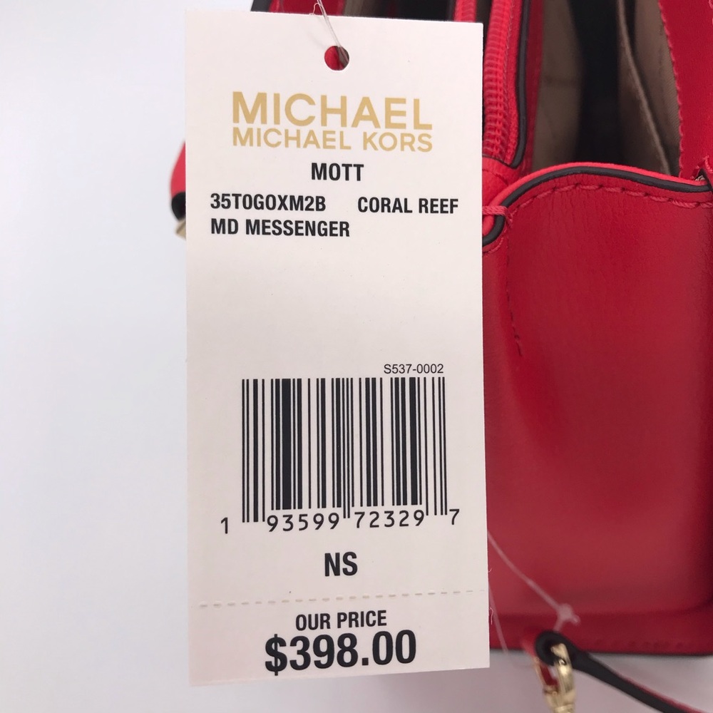 Michael Kors Mott Medium Satchel Coral Ree… - Picture 14 of 14